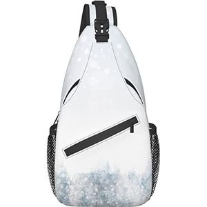 874 Sling Bag Winter Landschap Sneeuwwitje Casual Dagrugzak Mode Borst Tas Draagbare Schouder Crossbody Tas Voor Running Outdoor Sport Camping, Heuptas 947, 9X19X39cm