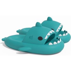 Jhsm-danielfan Haaienpantoffels, set van 2 stuks, antislip bad- en outdoorsandalen voor koppels, zomer, strand, zwembadslippers voor mannen en vrouwen, antislip, sneldrogende huisschoenen, mintgroen