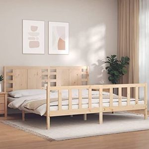 CBLDF Bedden en accessoires bedframe met hoofdeinde 200x200 cm, massief houten meubels