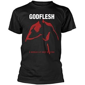 Godflesh T Shirt A World Lit Only By Fire Band Logo nieuw Officieel Mannen Zwart