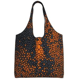 BEEOFICEPENG Schoudertas, Grote Canvas Tote Bag Tote Purse Casual Handtas Herbruikbare Boodschappentassen, Oranje En Grijs Shagreen, zoals afgebeeld, Eén maat