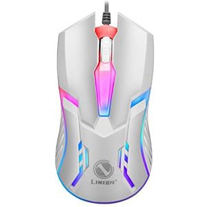 Bedrade Backlit USB Muis Notebook Kantoor Optische Computer Mechanische muisLED Licht Lichtgevende Concurrerende Gaming Muis (wit)