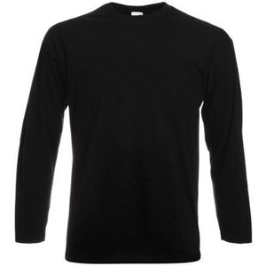 Fruit of The Loom Valueweight T-shirt voor heren, lange mouwen, XL / 47/49, zwart, XXL
