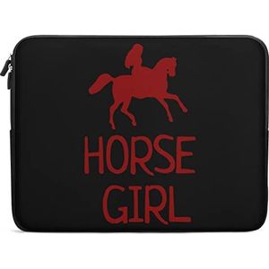 Paard Meisje Grappige Laptop Sleeve Draagtas Messenger Aktetas Beschermhoes voor 10/12/13/15/17 Inch