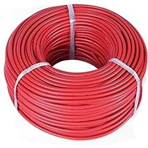 Flexibele siliconen elektrische draad, 10M koperen siliconen verwarmingsdraad flexibele hittebestendige -65C tot +200C 7-26 AWG Multicolored(Red,16 AWG 1.27mm)