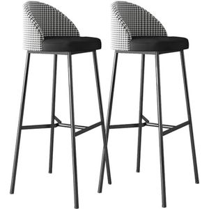 Barkrukken Barstoelen, Set Van 2 Barkruk Lederen Kussens En Metalen Voet Barstoel Comfortabele Hoge Krukken Antislip Design Barkruk Keukenstoelen(B,Sitting height 65CM)