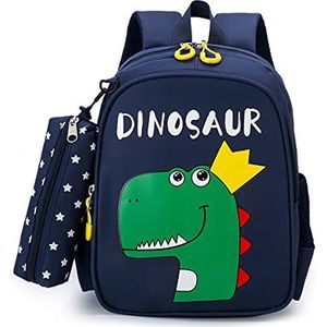 NA Schooltas voor meisjes, van nylon, motief eenhoorn, dinosaurus, rugzak, schooltas, 5-10 jaar, met pennenetui voor meisjes, jongens, kinderen