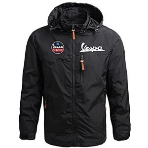 2020 Vespa Nieuwe Mannen College Hooded Style Custom Print Classic Warm Sweatshirts Rits Cardigan Jacket Hoodie Jas Mannelijk (Color : A, Size : M)
