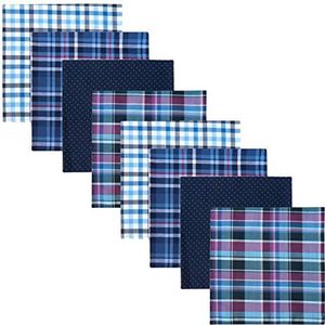 Retreez 8 stuks puur katoen gemengde zakdoeken voor heren cadeauset, Gemengde set A5a004, Eén maat