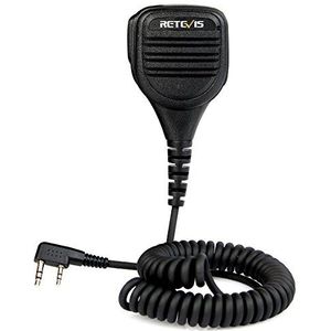 Retevis Draadloze Luidspreker Handheld Microfoon met 3,5 mm 2-Pins Speaker-Microfoon Compatibel met Retevis RT24 RT27 RT21 RT22 Baofeng BF-88E BF-888S Kenwood TK-3401D Walkie Talkies (1 St.)