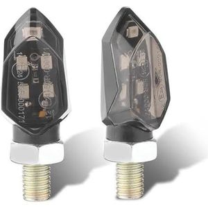 Richtingaanwijzer Licht Motorfiets LED Richtingaanwijzer Amber Motorfiets Knipperlicht Met Adapter Afstandhouder(Gerookt)