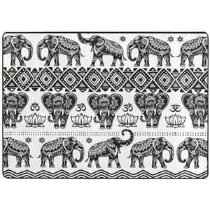 Boheemse olifant patroon print gebied tapijten, woonkamer vloermatten loper tapijt niet-overslaan kinderkamer mat spelen tapijt - 148 x 203 cm