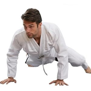 Judo Pak Jujitsu-BJJ Gi Pak Volwassen Maat Vechtsport Kimono Uniform Grappling Uniform voor Judo Voor Mannen Vrouwen (Wit, 200 cm)