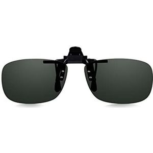 Clip-on-zonnebril over een bril zonder recept met eenvoudige bevestiging, gepolariseerde uv-bescherming, opklapbare randloos, licht. Read Optics