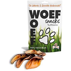 Woef Woef Snacks Hondensnacks Buffeloren Kauwsnacks - Gedroogd vlees - Rund - honden vanaf 8kg - Geen toevoegingen - 100 stuks