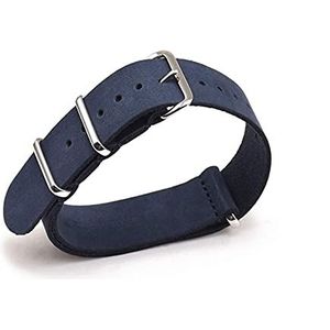 horlogebandje Horlogeband 18mm 20mm 22mm 24mm Leer Ademend Sport Bands Zwart Zilver Ring Gesp Armband Accessoires
