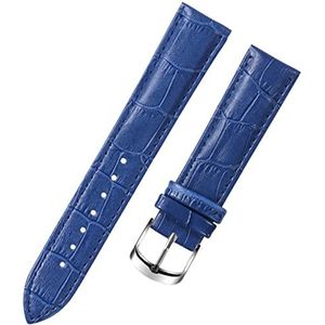 LUGEMA 8 10 12 14 15 16 17 18 19 20 Mm Lederen Horlogeband Horloge Riem Horloges Band Vrouwelijk Rood Wit Zwart (Color : Blue, Size : 16mm)