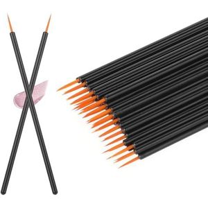 100 Pack Eyeliner Borstels, Fine Point Applicator Make-up Eyeliner Wands Wimper Applicator Cosmetische Oogstaf Make-up Gereedschap (Kleur: Zwart)