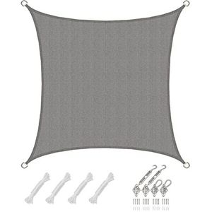 AMANKA 2x2 UV Zonnezeil Vierkant - Luchtdoorlatend Tuinzeil - Schaduwdoek met Stalen Bevestiging