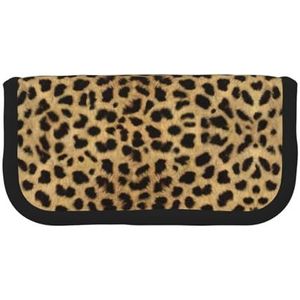 gopoo Luipaard dierenprint schattig canvas etui - georganiseerde opslag voor reizen en dagelijks gebruik etui, make-upzakje