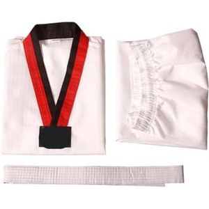 UBOHUZ Judo Kostuums, Taekwondo-pak, heren en dames, polyester-katoen, karate-pak, wit, taekwondo-uniformen, karate judo, set voor mannen en vrouwen (150 cm)