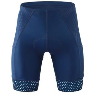 AMEEDA Fietsshorts Heren Heren Fietsshorts 5D Gel Gewatteerde Blauw & Groen Fiets Rijbroek met Zijzakken Schokbestendige MTB Bike Shorts Panty, Kem-ss-blauw, 4XL