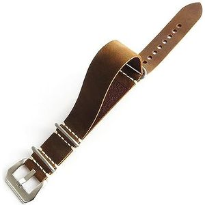 LUGEMA Lederen Band 20mm 22mm 24mm Horlogebandjes Hoge Kwaliteit Crazy Horse Lederen Horlogeband Vintage Handgemaakte Lange Band (Color : Dark Brown S, Size : 22mm)