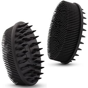 Upgrade siliconen bodyscrubber en haarshampooborstel, premium siliconen luffa, exfoliërende lichaamsborstel, douchescrubber voor lichaam 1 stuk (kleur: type 1 - paars)