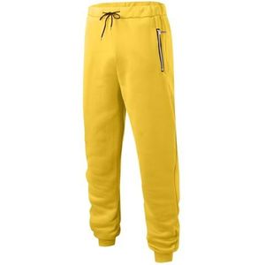 Casual broek for heren Workout atletische hardloopbroek Relaxte pasvorm Met metalen zak met ritssluiting Verdikte joggingbroek (Color : Yellow, 32-33, 3435, 36-37, 38-39, 40-41, 42-43, 44-45,