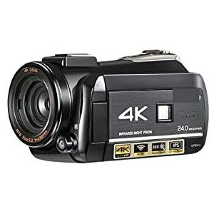 HD digitale camera voor fotografie, Videocamera 4K-camcorder 30x digitale zoom IR Nachtzicht Vloggen Camera Blog Standaardkit Eenvoudige installatie