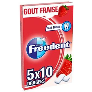 FREEDENT - Kauwgom kauwgom zonder suiker – 5 dozen met elk 10 dragees – 70 g