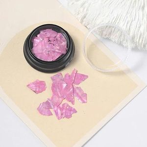1 stuks onregelmatige nagels abalone schelpfragmenten textuur decoratie glinsterende schelp steen nagel pailletten-paars