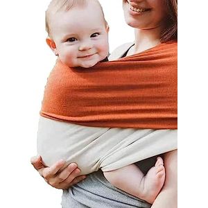 ISILA Mama's Bonding Comforter, Baby Wraps Carrier, Ring Sling, Ergonomische Babydrager, Zachte, ademende, verstelbare Babydrager voor 2 tot 36 maanden, 3-15 kg-oranje (oranje)