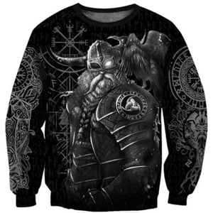 JJLLAZAD Odin Hoodie Mannen Horn Vegvisir Valknut Yggdrasil Zomer Winter Viking Cosplay Kostuums, Sweatshirt, XXL