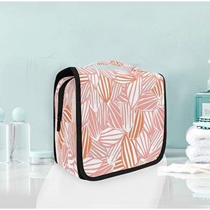 Oranje kunst opknoping opvouwbare toilettas make-up reisorganisator tassen tas voor vrouwen meisjes badkamer