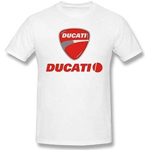 maichengxuan Ducati Logo Custom Tee Casual T-shirt voor heren - wit - L
