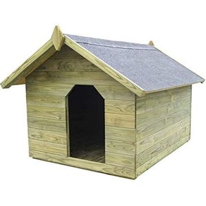Hondenhok voor buiten, hondenhok met openend dak, hondenbed van FSC-geïmpregneerd hout, waterdicht, eenvoudig onderhoud (105,5 x 123,5 x 85 cm)