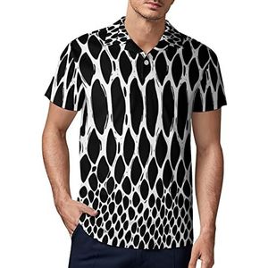 Snake Skin Golf Polo-Shirt voor heren, zomer, korte mouwen, casual, sneldrogend, 3XL