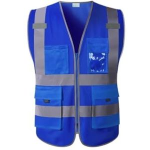 Veiligheidsvest Voor Fietsers Zomer Reflecterend Veiligheidsvest Bouwplaats Reflecterend Kleding Verkeersvest Opvallend Vest Voor Donkere Uren(Blue,Large)