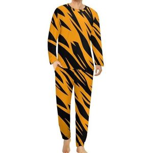 Zebra Skin Tiger Strepen Pyjama Set Lounge Wear Lange Mouwen Top En Bottom 2-delig Nachtkleding