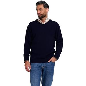 JACK PYKE Ashcombe - Trui met V-hals - 100% lamswol - marineblauw - 3XL