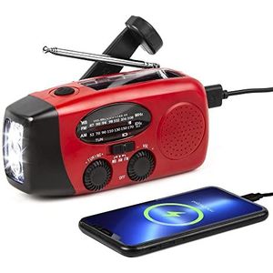 ZOVCAL NOAA Noodradio op zonne-energie, weerradio voor noodgevallen thuis en op de camping, met AM/FM, dynamo-zaklamp, SOS-alarm, radioline, draagbaar en oplaadbaar