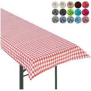 heimtexland ® Tafelkleed Biertent garnituur Biertafelkleed Tuin Tafeldecoratie Landhuis Typ861 Vichy Karo Rood 90x240 cm