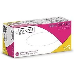 Nitril 35PLUS Wegwerphandschoenen, wit, pak van 100, maat S