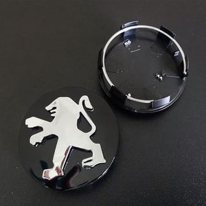 SJZZJMZ 4 stuks auto wieldoppen voor Peugeot 208 2008 308 3008 4008 508 5008 405 505 60mm auto wieldoppen wieldoppen stickers vervanging C