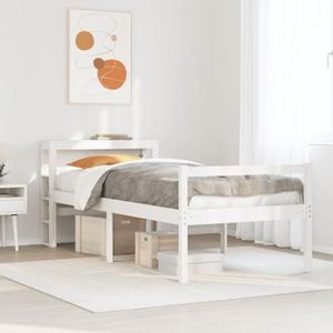XGWKCNV Furniture select-Seniorenbed met hoofdeinde zonder matras Wit 75x190 cm Klein Eenpersoons