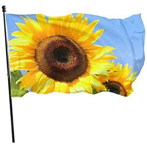 Vlag 90 x 150 cm, zonnebloem activiteit vlag vervagen bestendig boerderij vlag grappige indoor vlag, voor carnaval, feesten, vieringen
