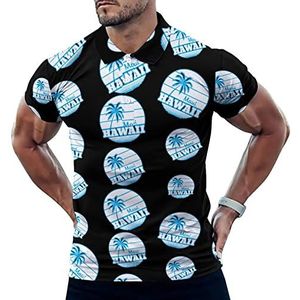 Maui Hawaii Palmboom Casual Poloshirts Voor Mannen Slim Fit Korte Mouw T-shirt Sneldrogende Golf Tops Tees 3XL