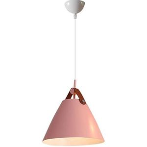 LANGDU Amerikaanse stijl moderne huiskroonluchters industriële matte E27-basis hanglamp creatieve metalen hanglamp for keukeneiland studeerkamer woonkamer bar (Color : Pink, Size : 36cm*40cm)