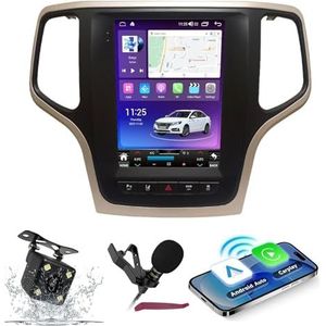 Android 14 Autoradio Navi voor J-eep Grand Cherokee Compass (2014-2021) 9.7 ""Vertical Screen Multimedia Player met Wireless Carplay GPS Navigation Bluetooth 5.0 HIFI FM Radio 5G-WiFi SWC MIC,M400s